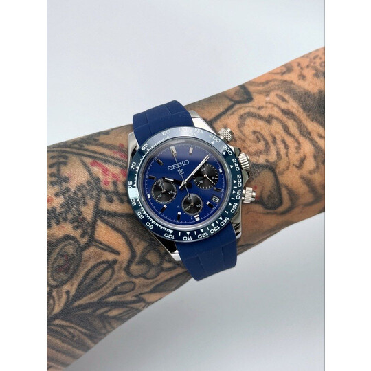 Custom Seiko Mod • Navy Blue SpeedTimer Daytona • 39.5mm